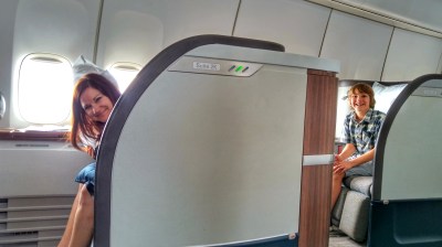 Melissa and Andy in CX first class